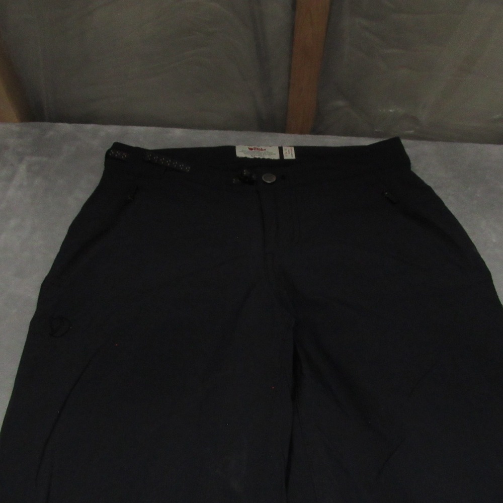 Fjallraven Pants Womens 2 Black Belted High Coast Trail Trousers Hiking 27x32 - Picture 2 of 16